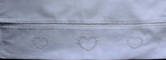 Hearts White 100% cotton pillowcase pairs. Alice & Lily brand. Code: EPC-HEA/WHI.